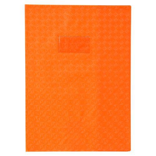 Protège-cahier grain losange 18/100ème 24x32 orange + porte étiquette thumbnail image 1