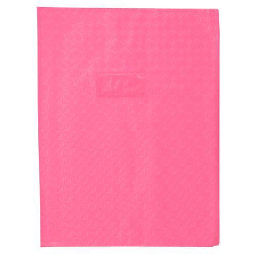 Protège-cahier grain losange 18/100ème 24x32 rose + porte étiquette thumbnail image 1