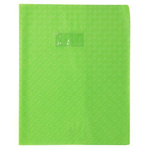 Protège-cahier grain losange 18/100ème 24x32 vert clair + porte étiquette thumbnail image 1