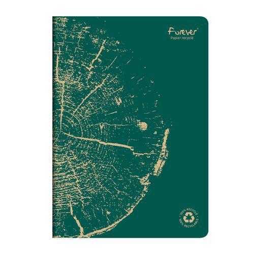 FOREVER premium cahier piqué 21x29,7cm 90g recyclé 96p ligné vert pin thumbnail image 1