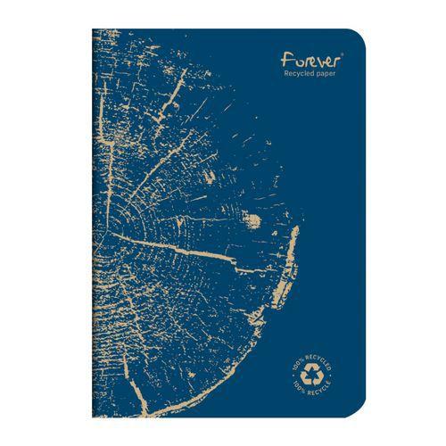 FOREVER premium carnet piqué 14,8x21cm 90g recyclé 96p ligné bleu de cobalt thumbnail image 1