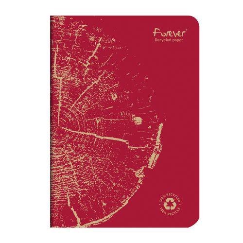 FOREVER premium carnet piqué 14,8x21cm 90g recyclé 96p ligné rouge brique thumbnail image 1