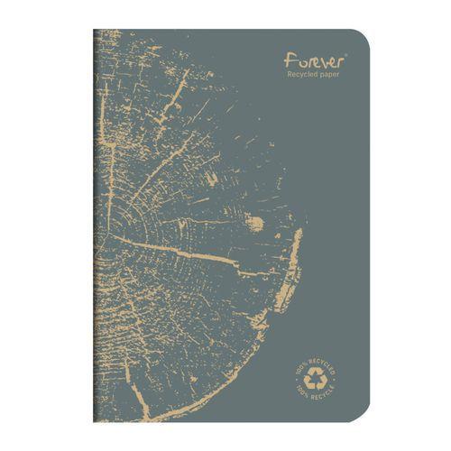 FOREVER premium carnet piqué 14,8x21cm 90g recyclé 96p ligné gris plomb thumbnail image 1