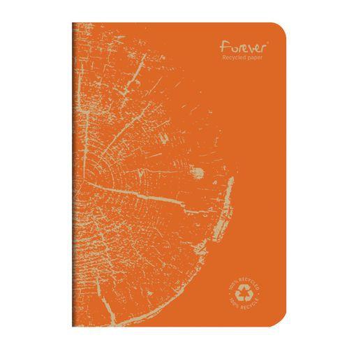 FOREVER premium carnet piqué 14,8x21cm 90g recyclé 96p ligné orange rouille thumbnail image 1
