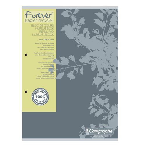 FOREVER, Bloc de cours A4 200p perfo 2 trous Q.5x5+M 70g recyclé thumbnail image 1