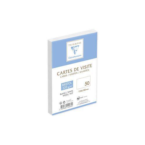 Illustration de : Cartes visite bristol 220g ss cello - Clairefontaine