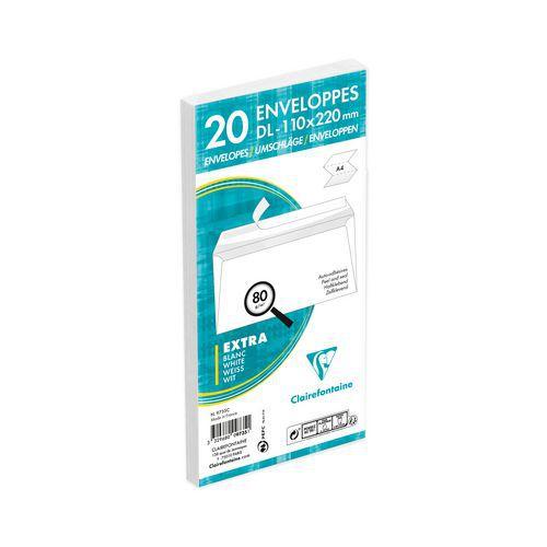 Illustration de : Enveloppes extra blanc DL 80g - Clairefontaine