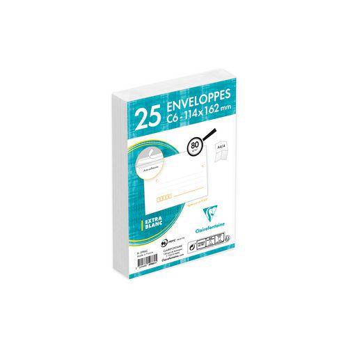 Enveloppes extra blanc C6 claircode 80g - Clairefontaine thumbnail image 1