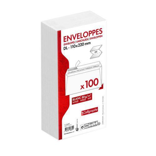 100 enveloppes auto.adh 110x220 80g ss cello thumbnail image 1