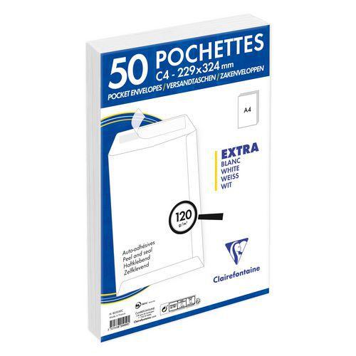 50 pochettes auto.adh 229x324 blanc 120g ss cello thumbnail image 1