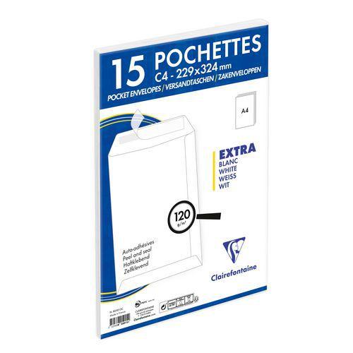 15 pochettes auto.adh 229x324 blanc 120g ss cello thumbnail image 1