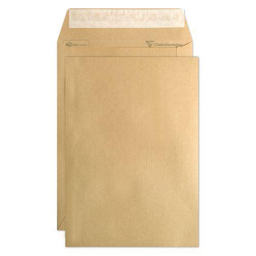 Boite 500 pochettes auto.adh 162x229 Kraft Mille raies 90g thumbnail image 1