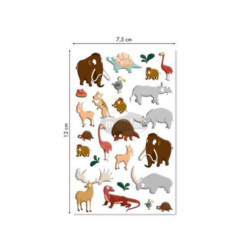 Illustration de : Etui 25 stickers 3d cooky 1 planche préhistoire - Maildor