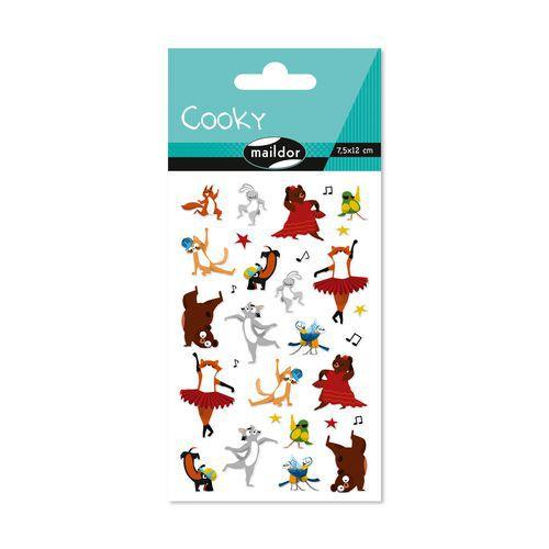 Illustration de : Etui 30 stickers 3d cooky 1 planche danseuses - Maildor