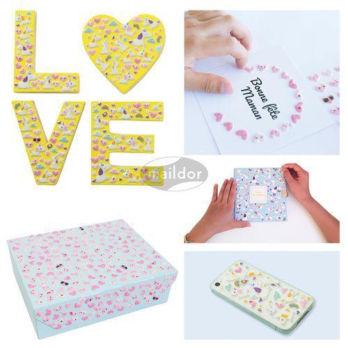 Illustration de : Etui 25 stickers 3d cooky 1 planche météo - Maildor