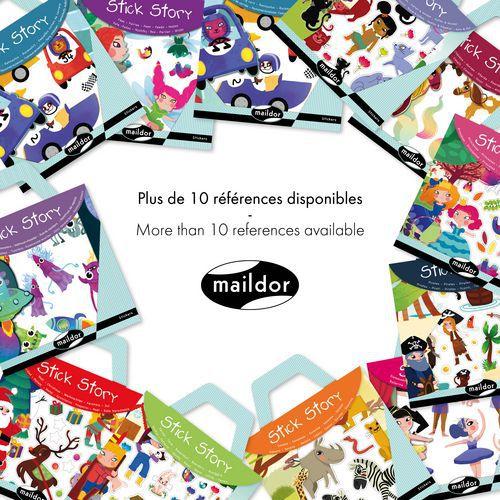 Illustration de : Kit créatif gommettes stick'story Princesses - Maildor