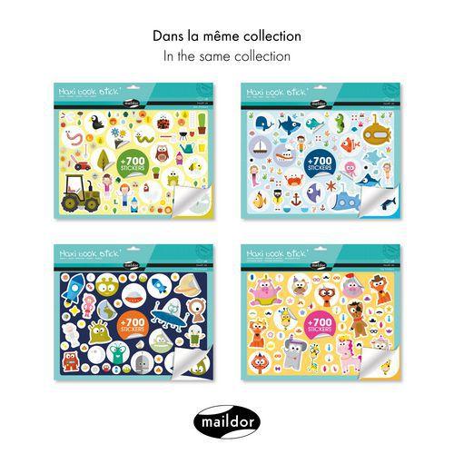 Illustration de : Carnet de 778 gommettes maxi book stick espace - Maildor