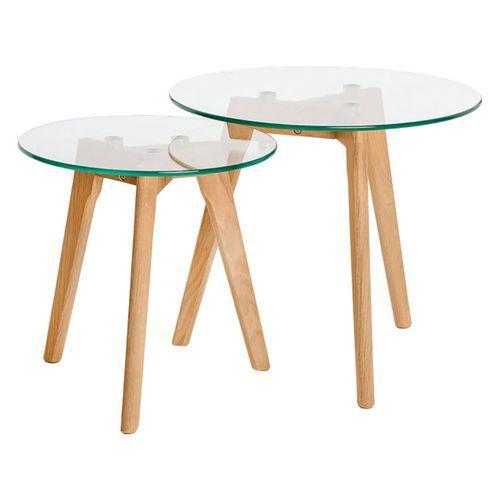 Tables basses gigognes Abel plateau verre thumbnail image 1