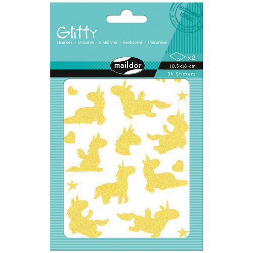 Glitty, Sach 2 pl 10,5x16cm, Licornes, Jaune et rose thumbnail image 1