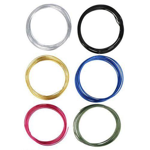 Lot de 6 fils aluminium 2mm- 5m, couleurs assorties thumbnail image 1