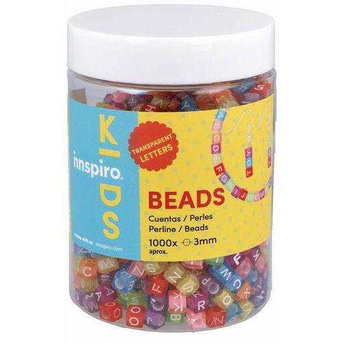 Bocal 1000 perles plastique cubes lettres transparentes thumbnail image 1