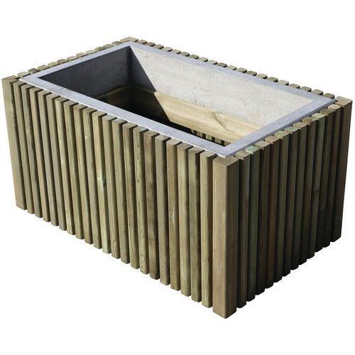 Jardinière Prométhée 100 x 60 x 50 cm - pin / ornement béton gris thumbnail image 1