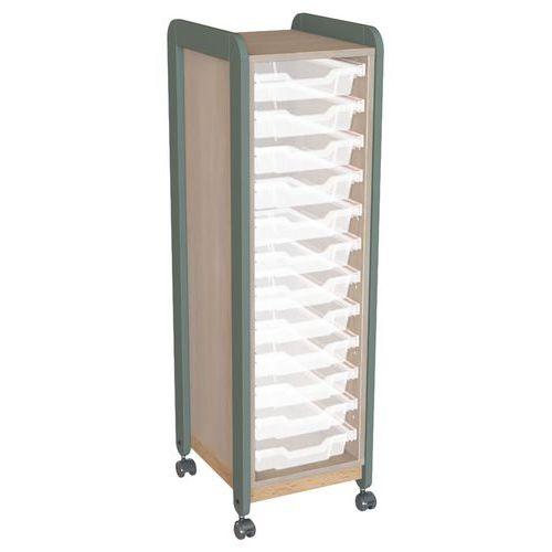 Meuble colonnes à casiers Lili 1 col/12 casiers Ht 137 cm kaki thumbnail image 1