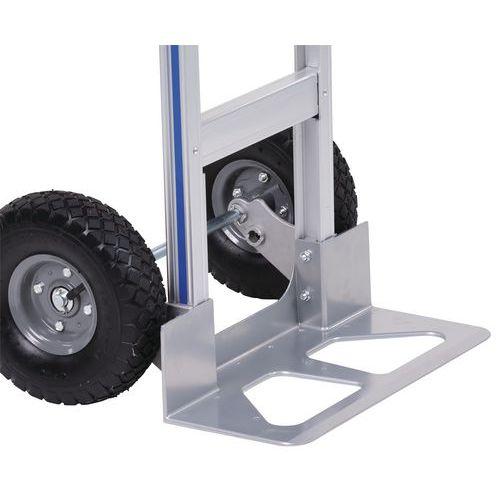 Illustration de : Diable aluminium - Roues semi-pneumatiques - Force 150 kg