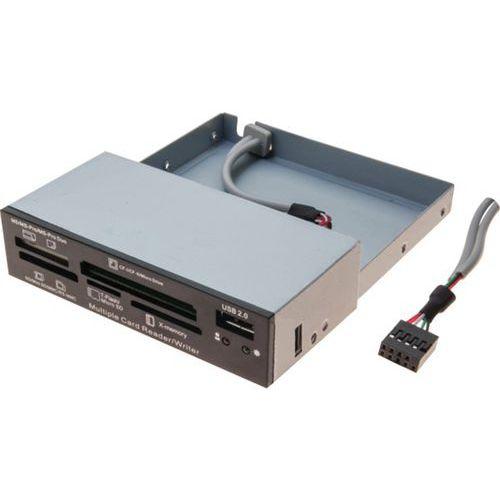 Illustration de : Lecteur de cartes memoire 35 en 1 noir en baie 3,5