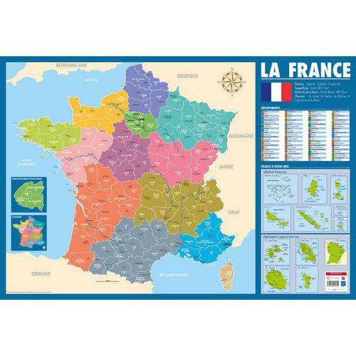 Illustration de : Poster 50x70cm France administrative - Bouchut