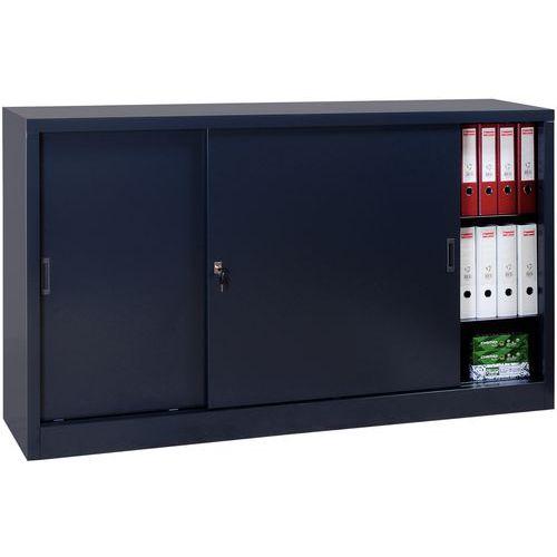 Illustration de : Armoire à monter porte coulissante - Basse - L 160 cm - Manutan Expert