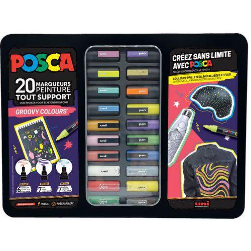 Mallette 20 marqueurs POSCA GROOVY COLOUR, couleurs festives thumbnail image 1