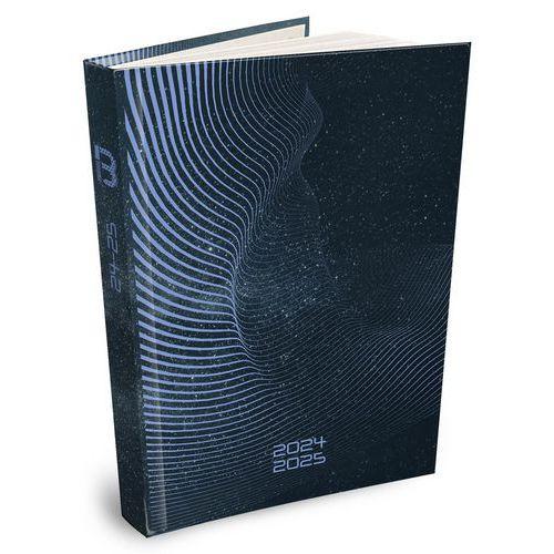 Illustration de : Agenda bleu couverture vernie piqûre 12,5 x 17,5 cm - Bouchut