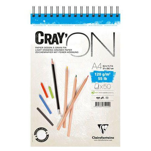 Illustration de : Bloc Cray'ON 120g spiralé - Clairefontaine
