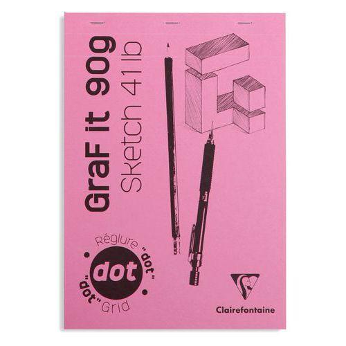 Bloc GraF'iT DOT 90g 160 pages couverture rose - Clairefontaine thumbnail image 1