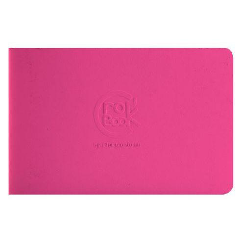 Illustration de : Carnet Crok'Book 17x11 24 feuilles couverture fuchsia - Clairefontaine