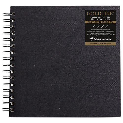 Illustration de : Carnet Spiralé Goldline 140g papier blanc carré - Clairefontaine