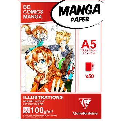 Bloc collé Manga Illustrations A5 50F 100g thumbnail image 1