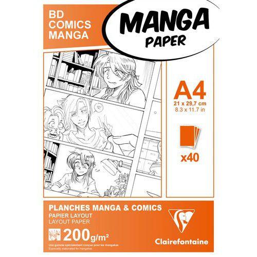 Etui Manga Planches A4 40F 200g papier uni thumbnail image 1