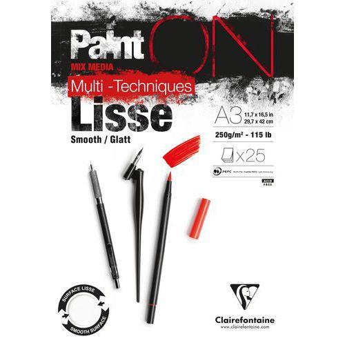 PaintON Blanc Lisse bloc A3 25 feuilles 250g thumbnail image 1