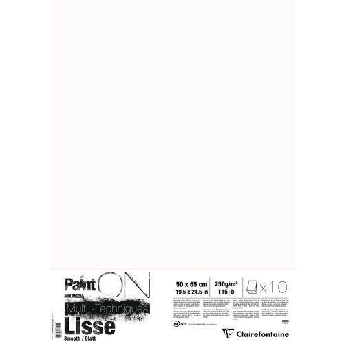 PaintON Blanc Lisse paquet de 10 feuilles 50x65cm 250g thumbnail image 1