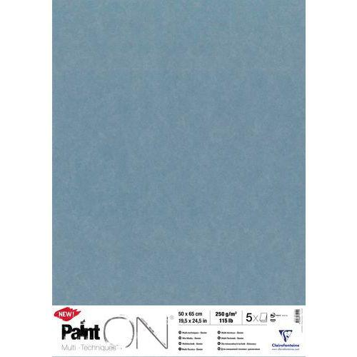 PaintON 50x65cm 250g étui de 5 feuilles Denim thumbnail image 1