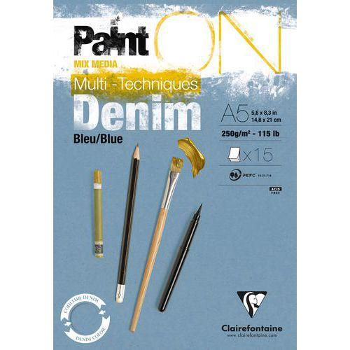 Bloc Paint'On BLEU DENIM encollé 15 feuilles 250g A5 thumbnail image 1