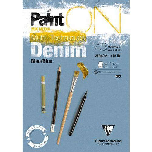 Bloc Paint'On BLEU DENIM encollé 15 feuilles 250g A3 thumbnail image 1