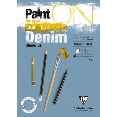 Bloc Paint'On BLEU DENIM encollé 15 feuilles 250g A2 thumbnail image 1