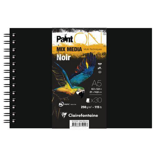 Carnet Rembordé Intégral PaintON Noir 250g 30 feuilles A5 thumbnail image 1