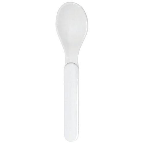 Illustration de : Lot de 12 cuillères 1er âge polypropylène - blanc Plastorex