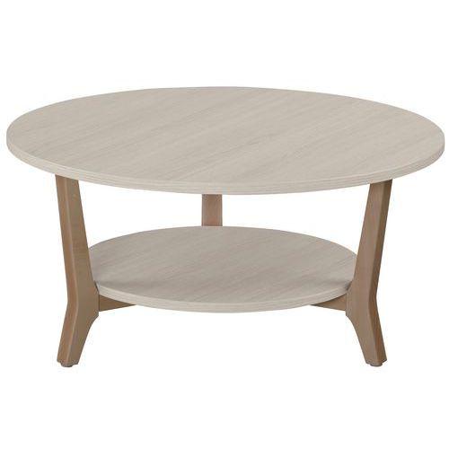 Table basse Zélos Ø 80 cm 2 plateaux hêtre/chêne clair thumbnail image 1