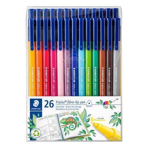 Etui 26 feutres assortis Triplus Color Staedtler dont 6 fluo thumbnail image 1