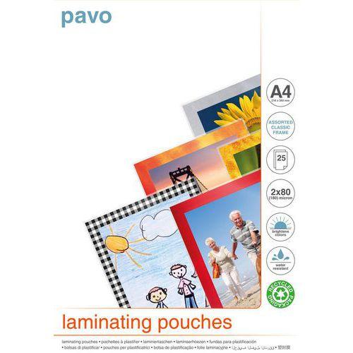 Boîte de 25 pochettes de plastification A4 cadres couleurs thumbnail image 1